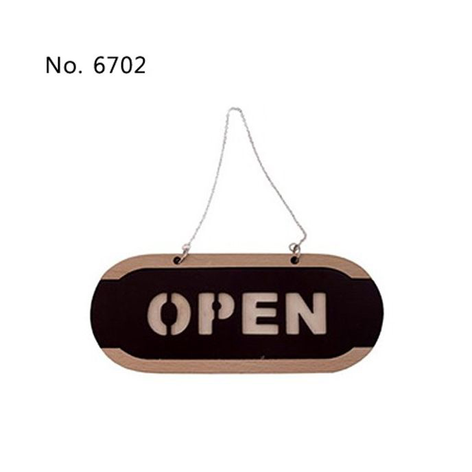 OPEN CLOSED 표찰 사인 - 우드(6702)