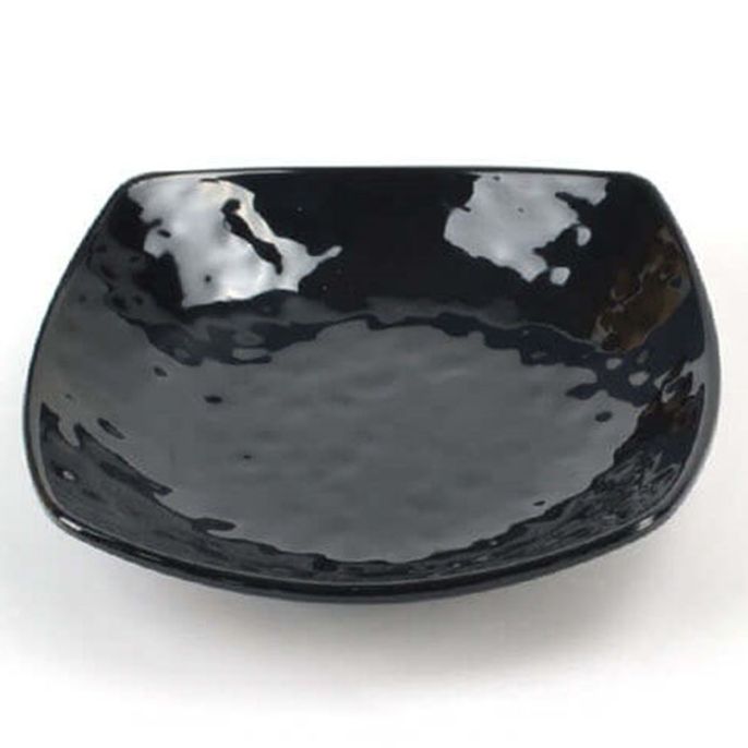 멜라민 접시 앞접시 사라 사각 반찬그릇 검정 24cm