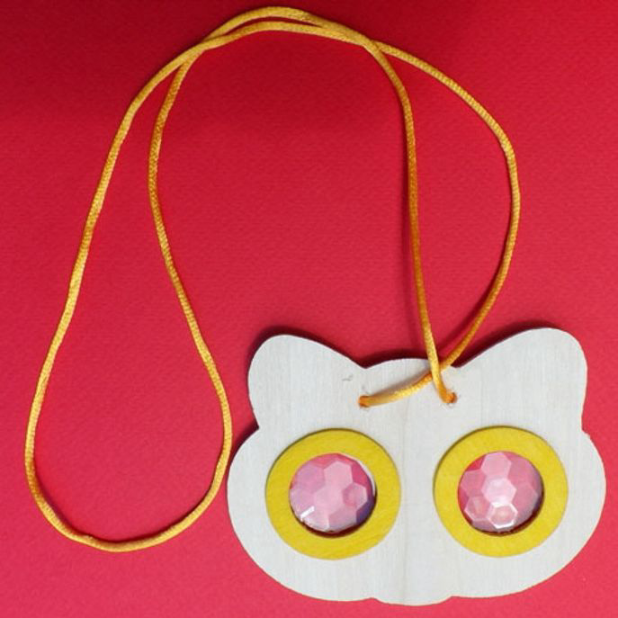 유아미술 어린이용 동물만화경목걸이 만들기