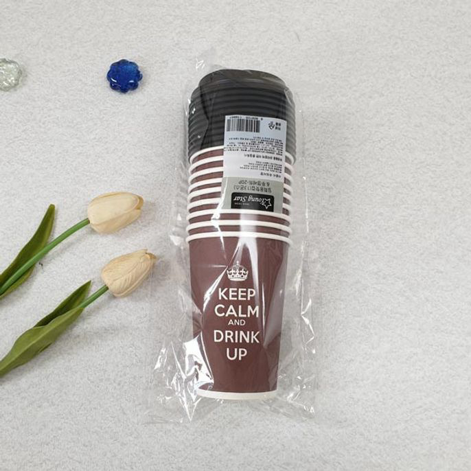 일회용 테이크아웃컵 핫컵 (13oz) 10개 뚜껑세트