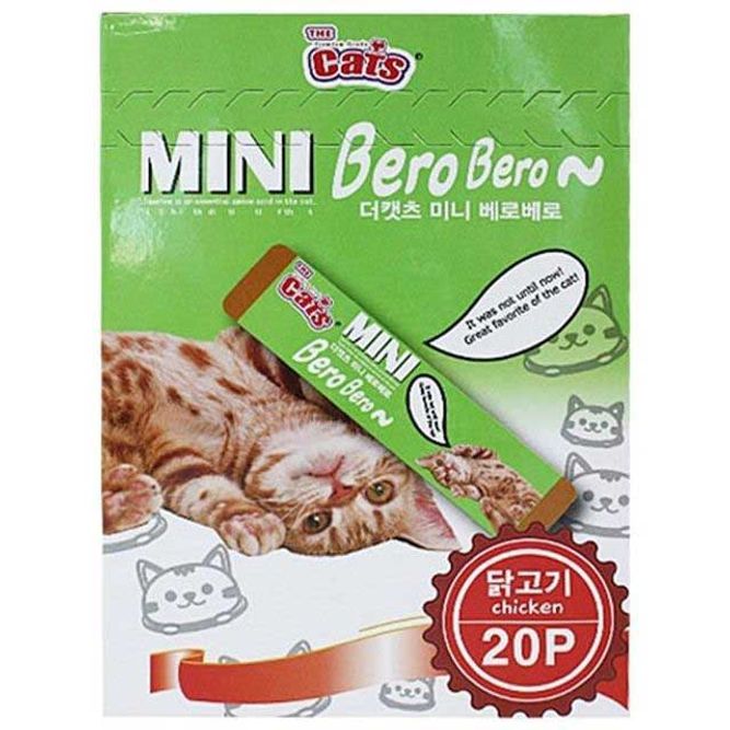 고양이간식 더캣츠 미니 베로베로 1팩 20p 닭고기