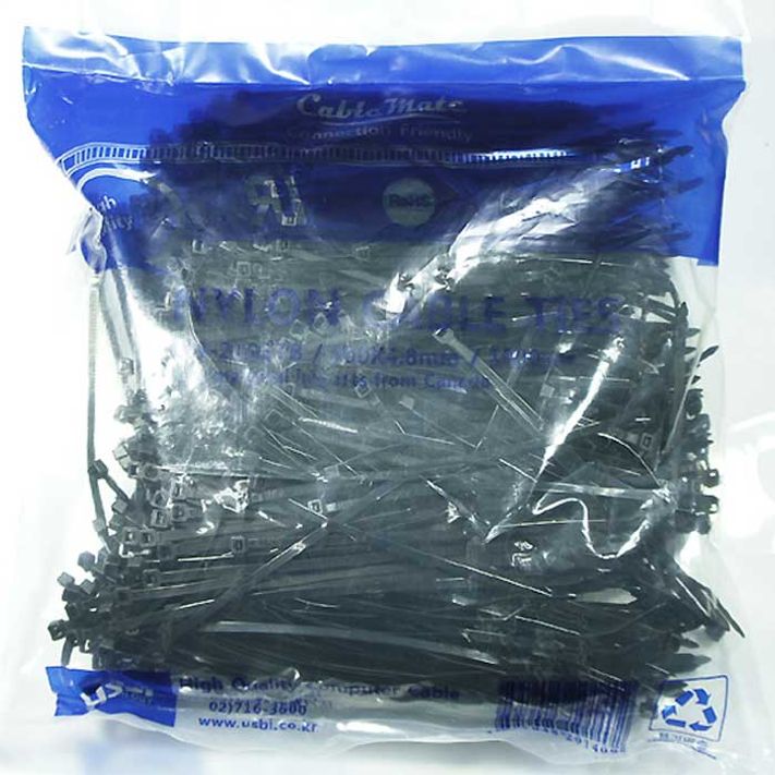 300mm 검정 케이블 타이 특대형 100개