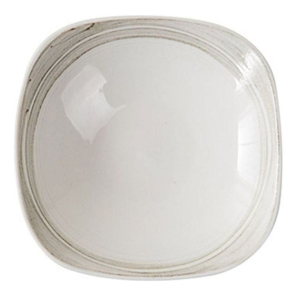 이천도자기 미색라인 사각찬기 3호 15.5cm 그릇 식기