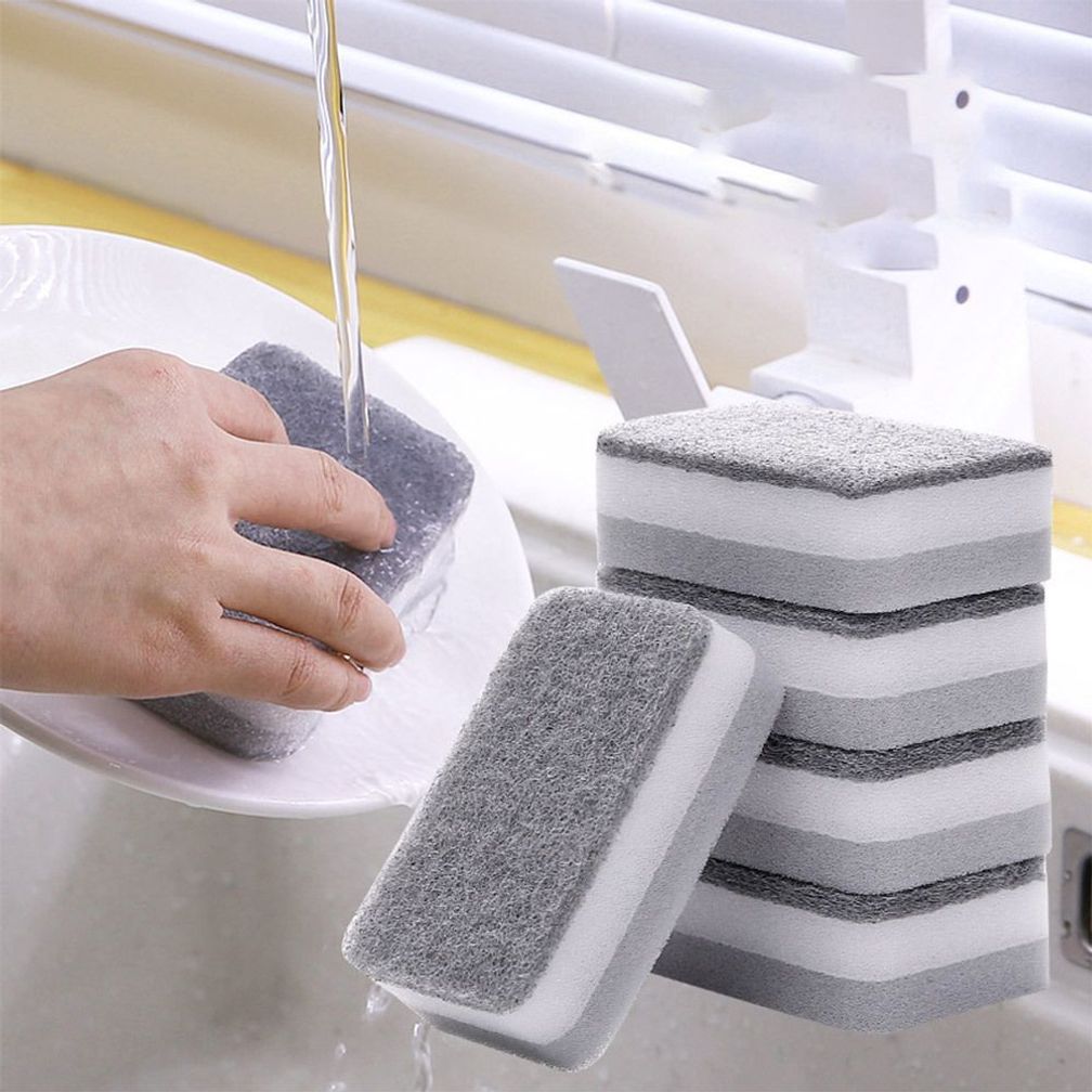 3층 양면 주방 설거지 스펀지 수세미 5개