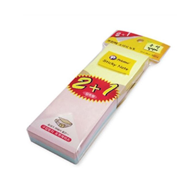 프린텍 파스텔스티키노트 51x76 혼합3색 100매x3EA