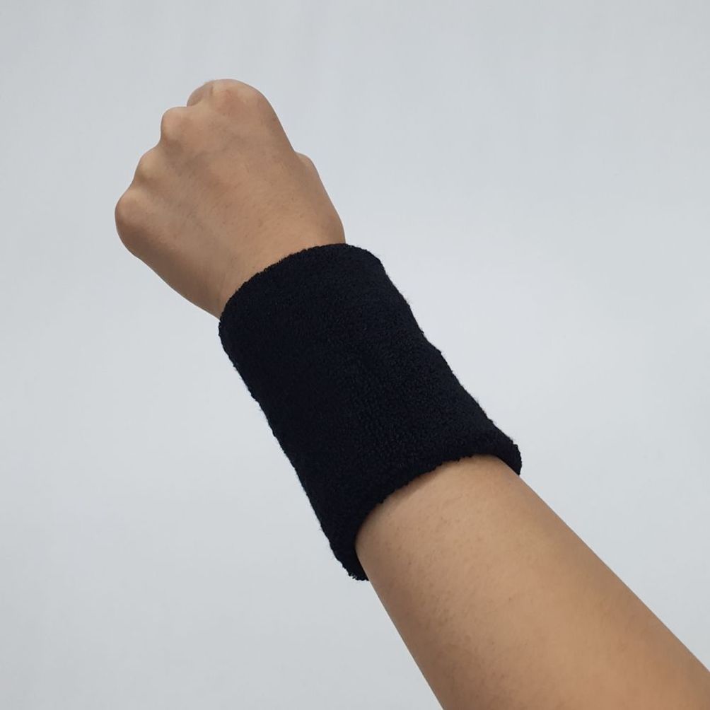스포츠 땀흡수 손목아대 10cm 블랙