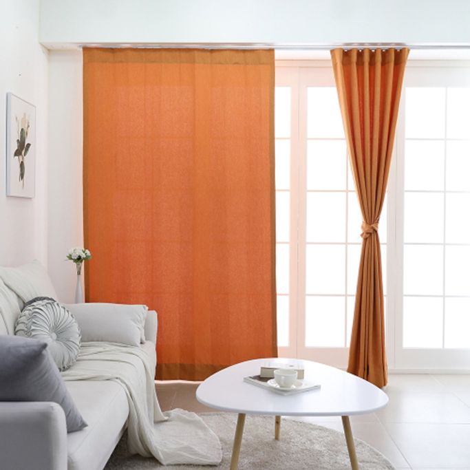 숲속엔 항균 피톤치드커튼 오렌지 나비주름 75x230cm 1장