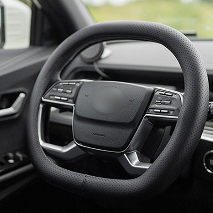 마르샤 95년~98년 D컷 순정 가죽 핸들커버 블랙 타공