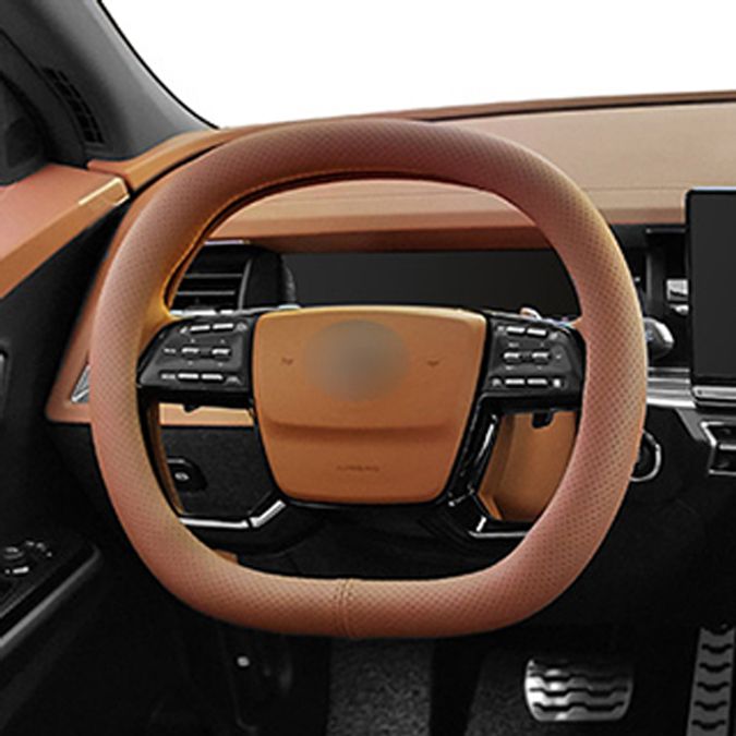 카니발2 98년~05년 D컷 가죽 핸들커버 브라운 타공