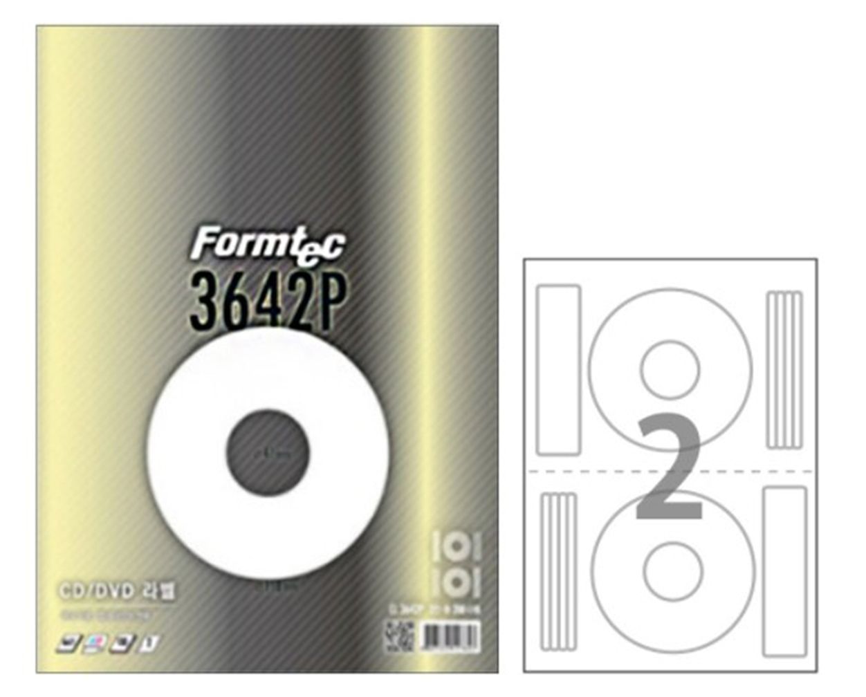 (BE) 폼텍 CD DVD라벨 CL-3642P 2칸 100매