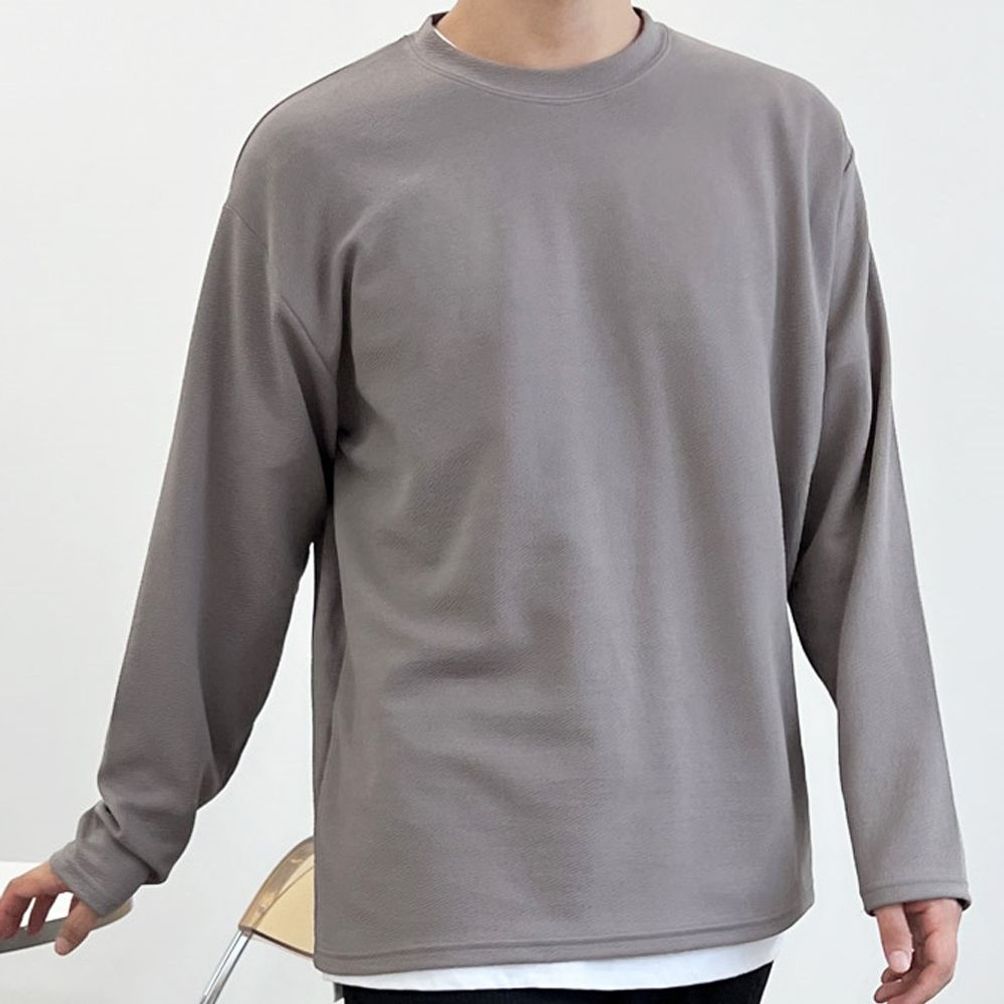 남자 데일리룩 패션 편한 긴팔 티셔츠 라운드 긴팔티