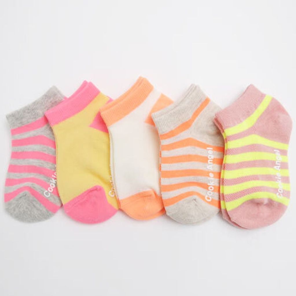 네온 형광 여아 양말 5족 망사양말 여름양말 유아동