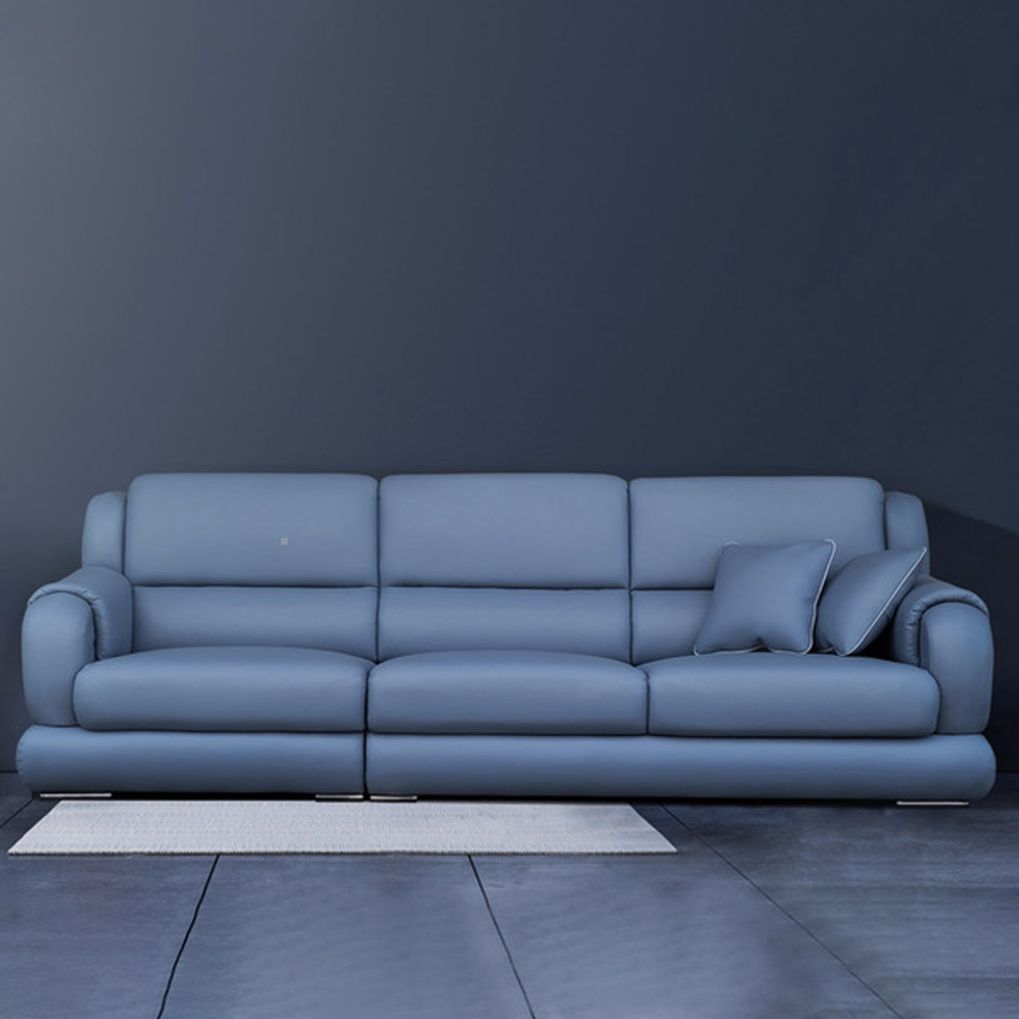 가구샘 블루 4인용 가죽소파 거실 사무실 쇼파 B3049
