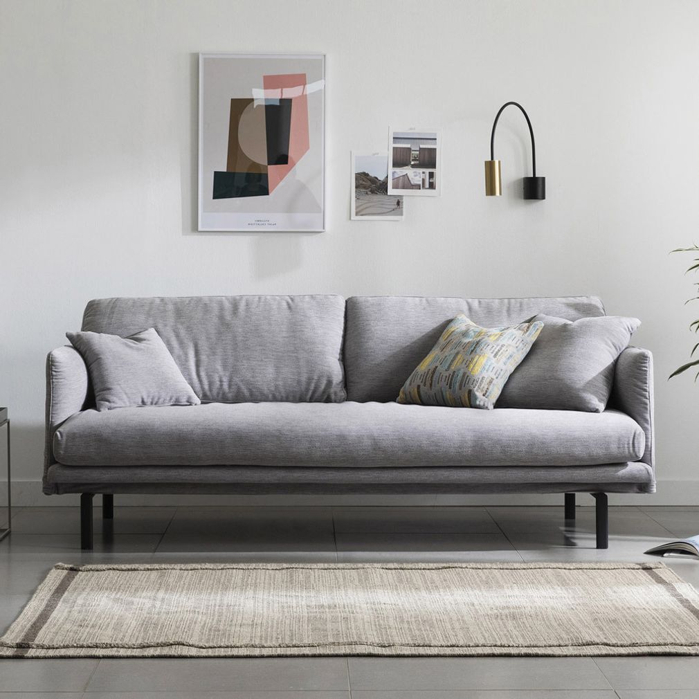 가구샘 그레이 3인용 패브릭소파 사무실 카페 휴게실 B3066