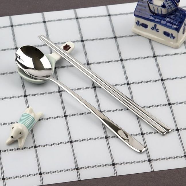 DMK 스테인리스 진공포장 웨일 고래 수저 1P