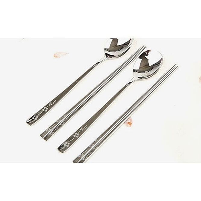 스텐레스 수저 세트 크로바볼 2인용