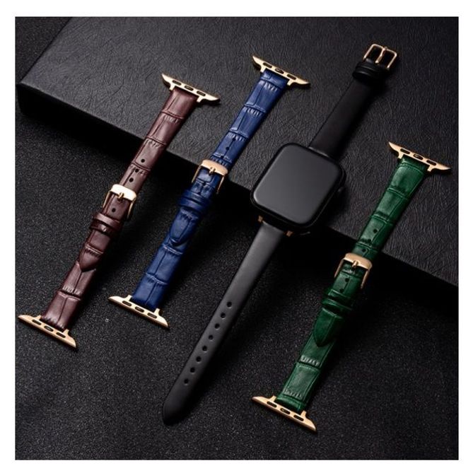 스마트워치 호환 무드 가죽 스트랩 네이비42-44-45mm