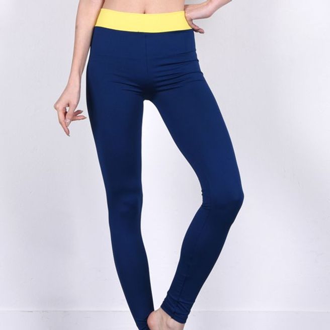 스포티 스타일 하이웨스트형 쿨론 투톤 밴드 요가바지