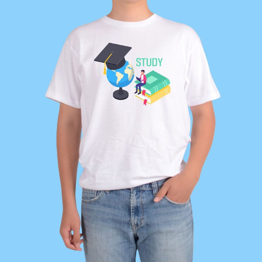 반팔티 남여공용 도서관 공부 학교생활 STUDY 디자인 대학교 그림선택