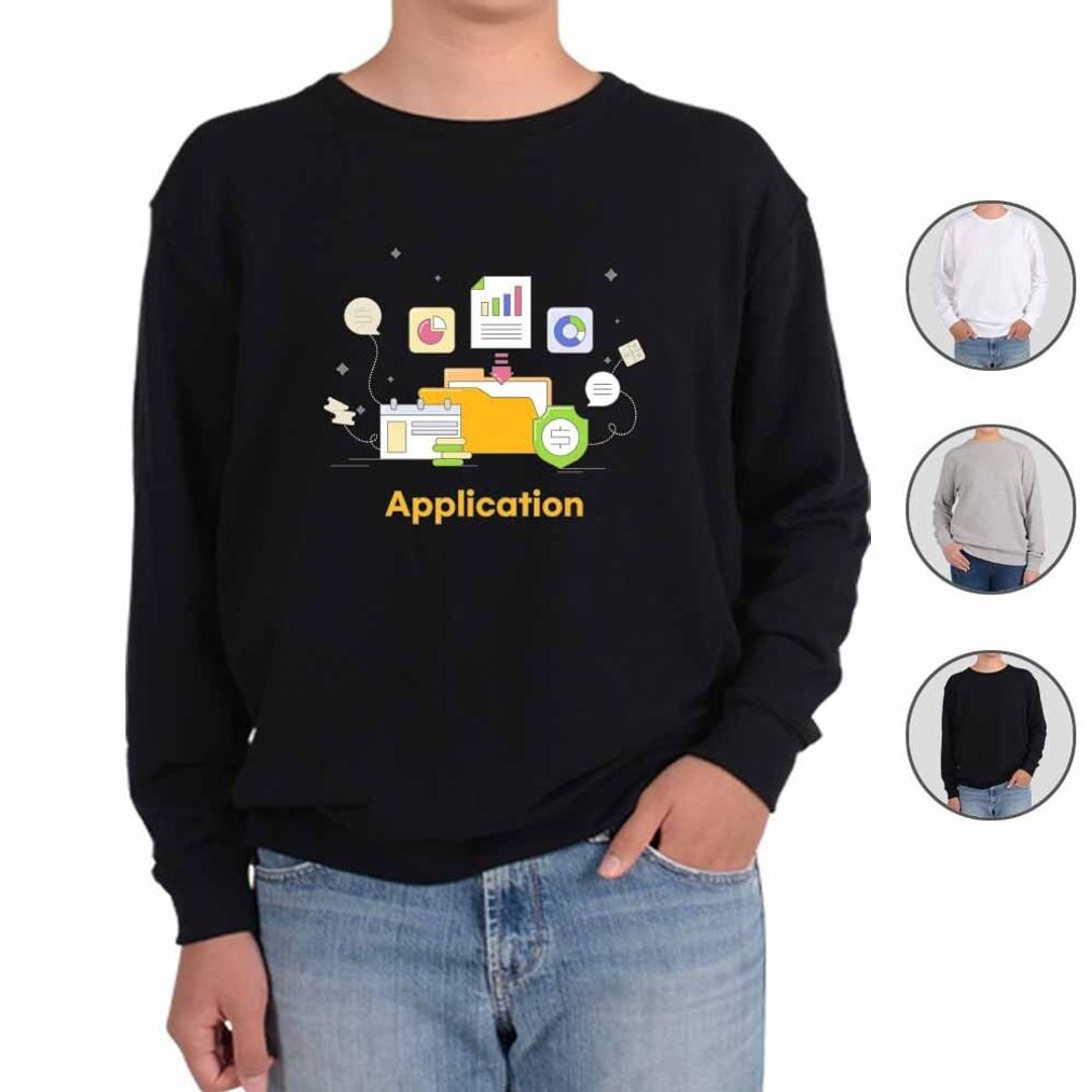 맨투맨 남여공용 세상 모든 어플리케이션 그림 WORLD APP13