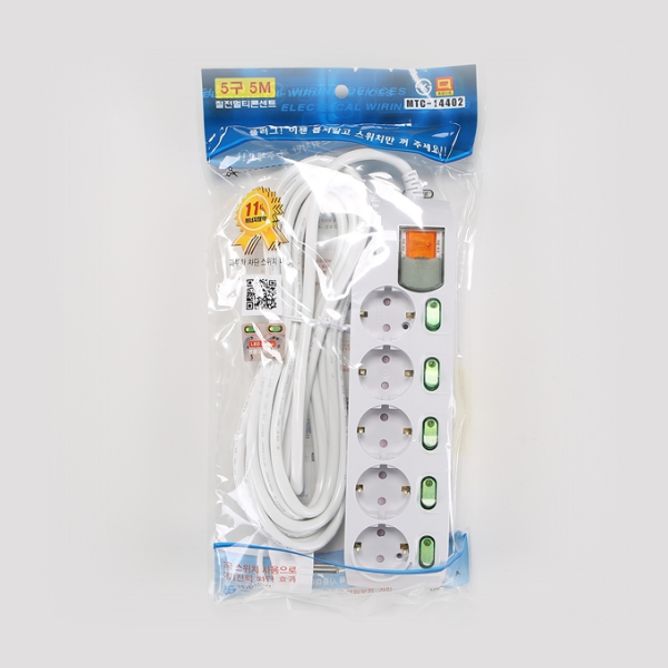 멀티코드 개별 메인 스위치 5구 5호 5M 16A KS