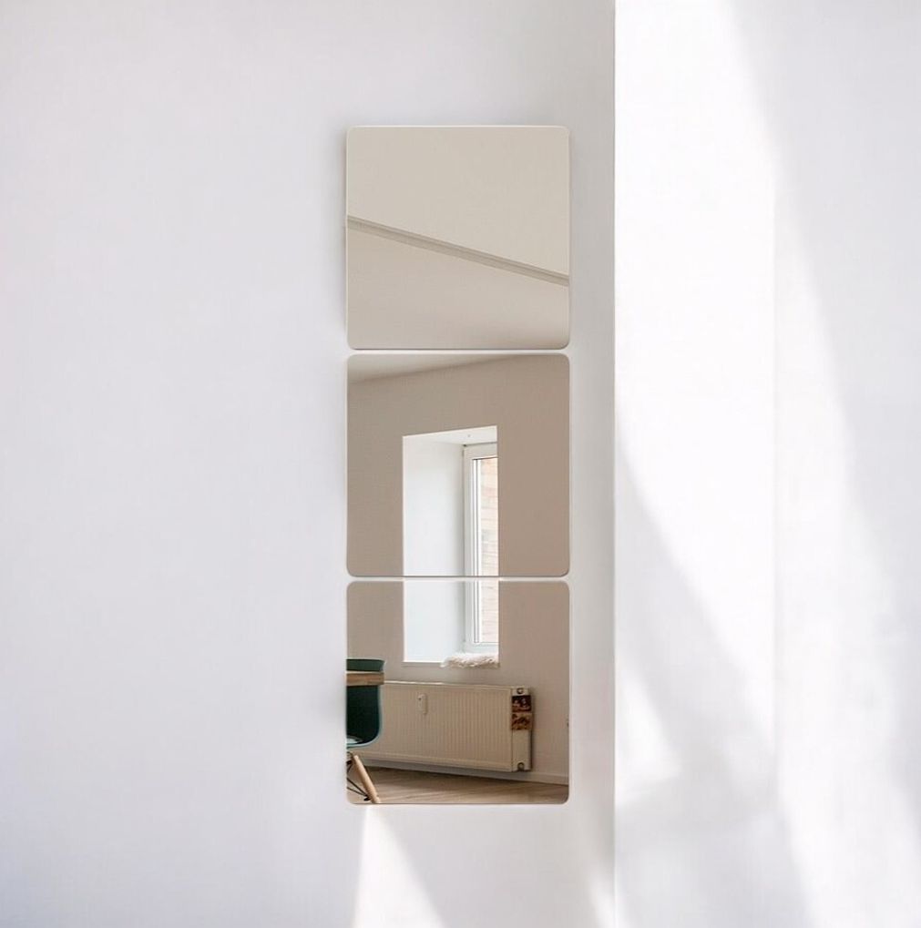 게더릭 벽부착 안전 아크릴 거울 3p세트 (20x20cm)