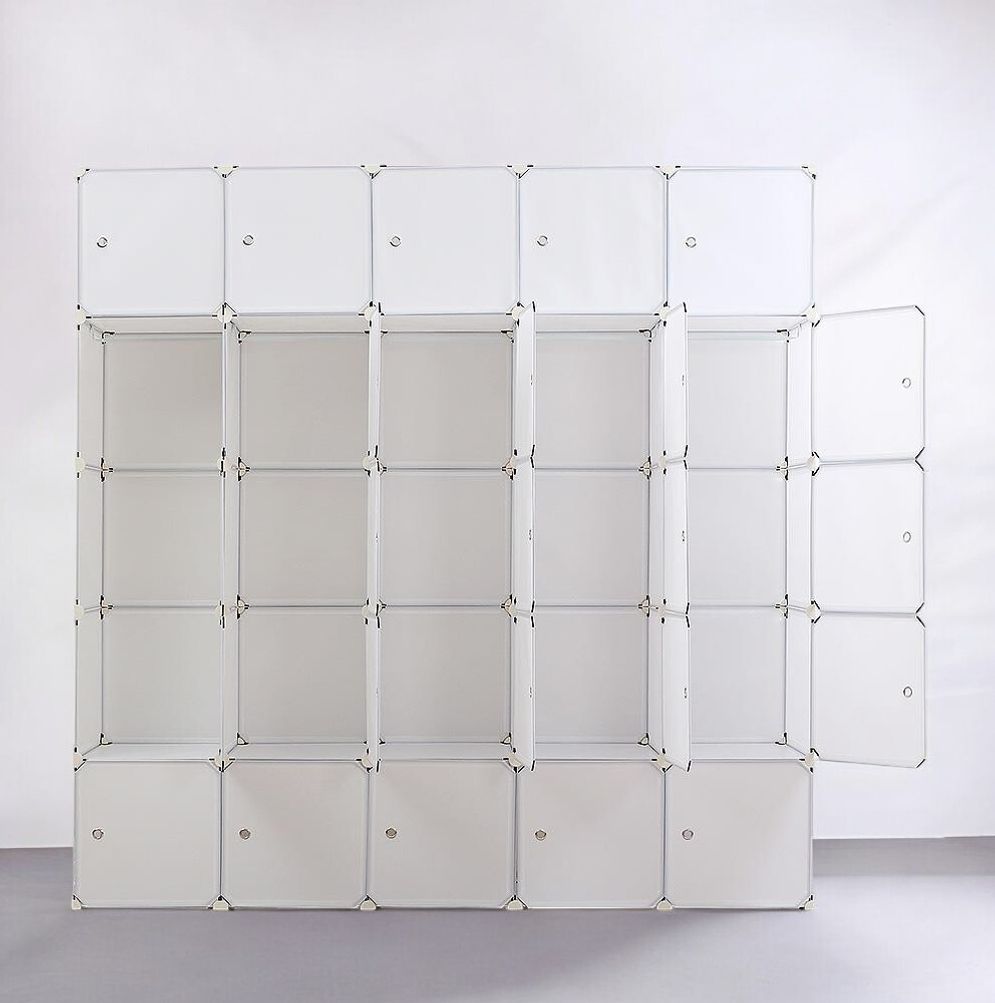 게더릭 화이트 선반 옷장 (183x183cm) (25칸) 11422