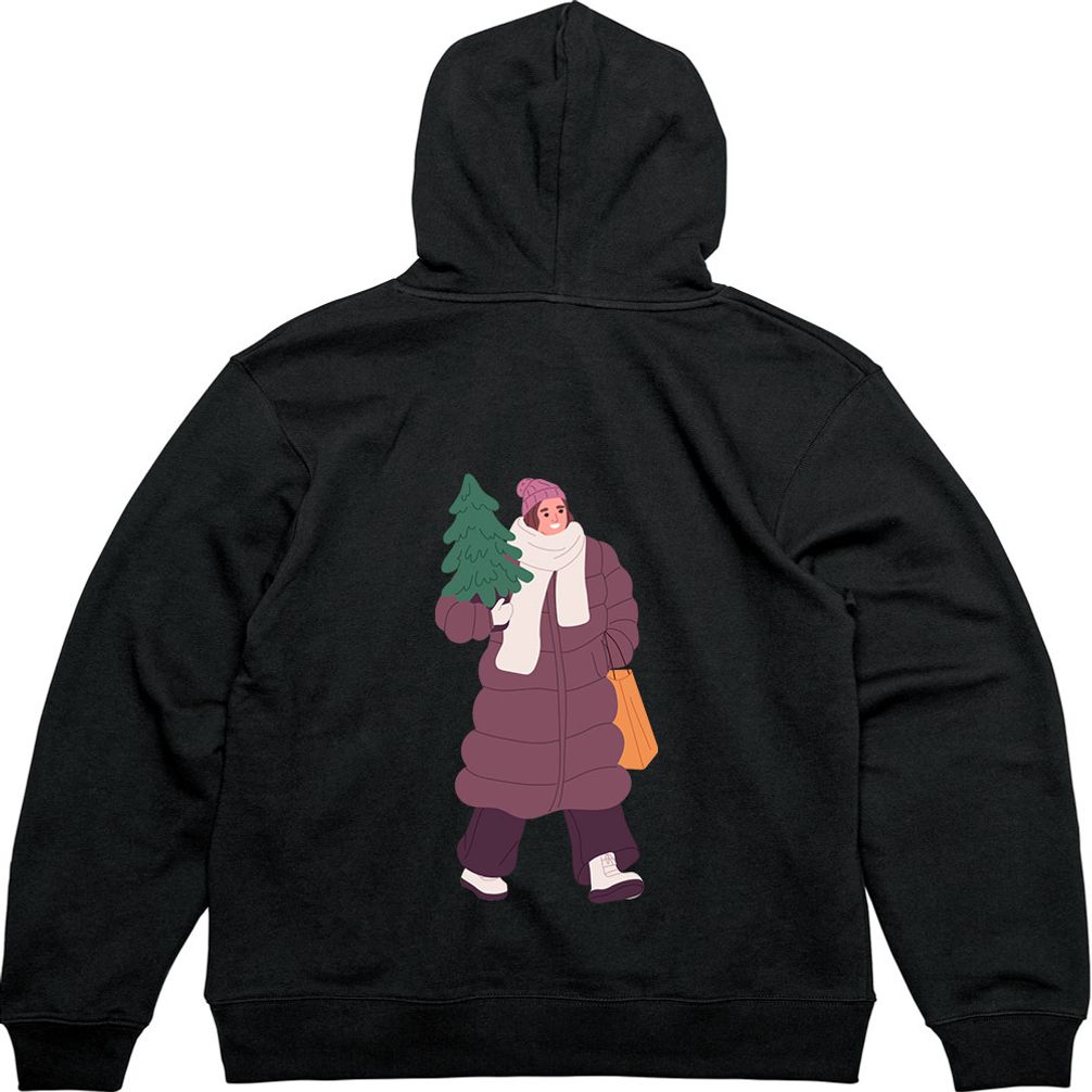 후드티 크리스마스트리 쇼핑 전사이즈 뒷면 프린트티셔츠