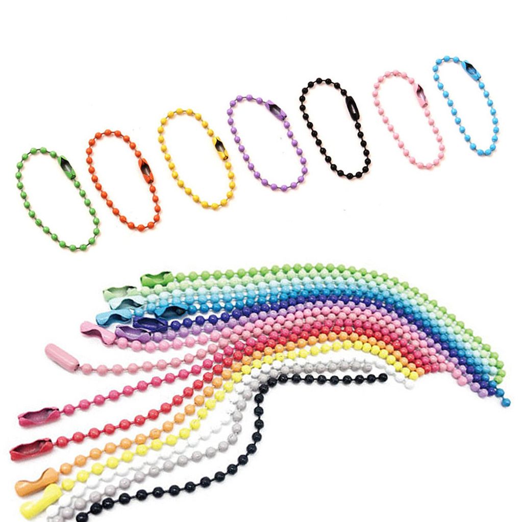 칼라 군번줄 구슬줄 볼체인 (1000개) -7칼라 키링 부자재 악세서리 DIY 만들기재료