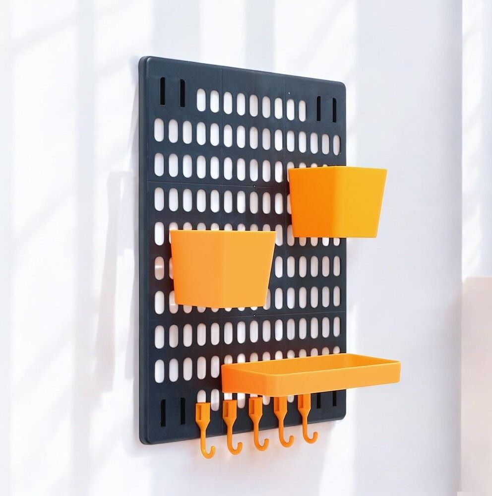 게더릭 접착식 페그보드 선반세트 P2 (네이비+옐로우)