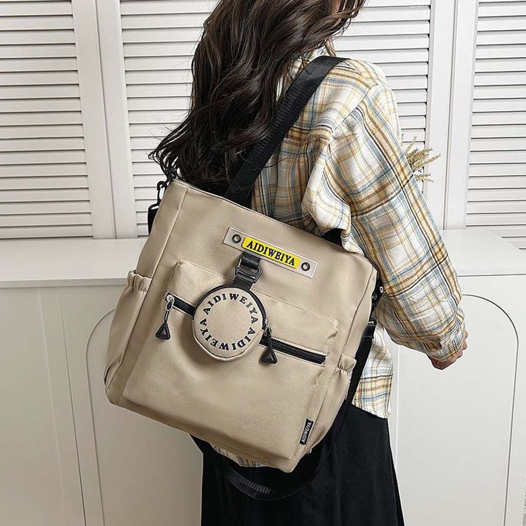 캐주얼 숄더 크로스 백 여성 대 학생 가방 베이지