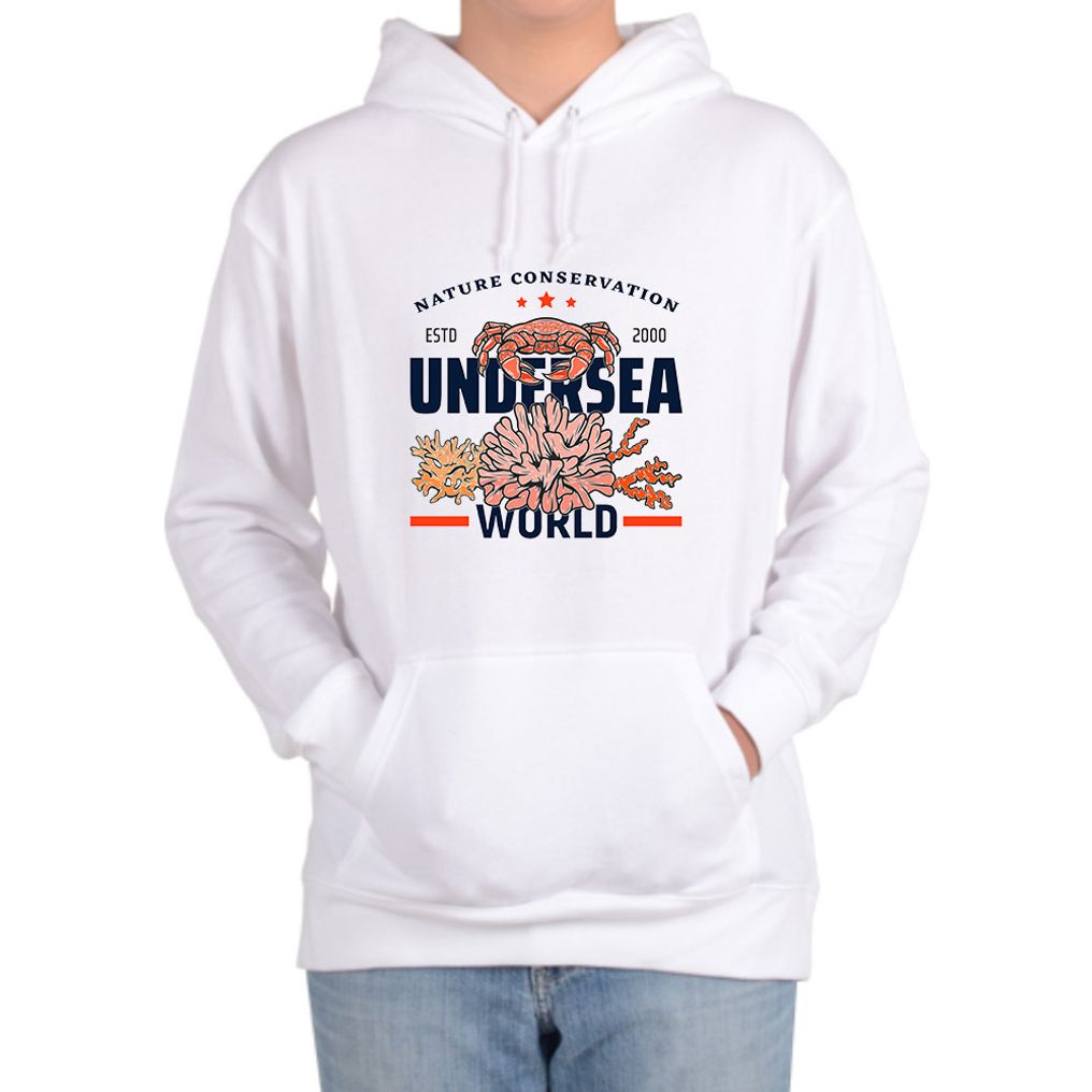 기모후드티 PACIFIC OCEAN 해양동물 산호초 식물 디자인 부드러움 보온성