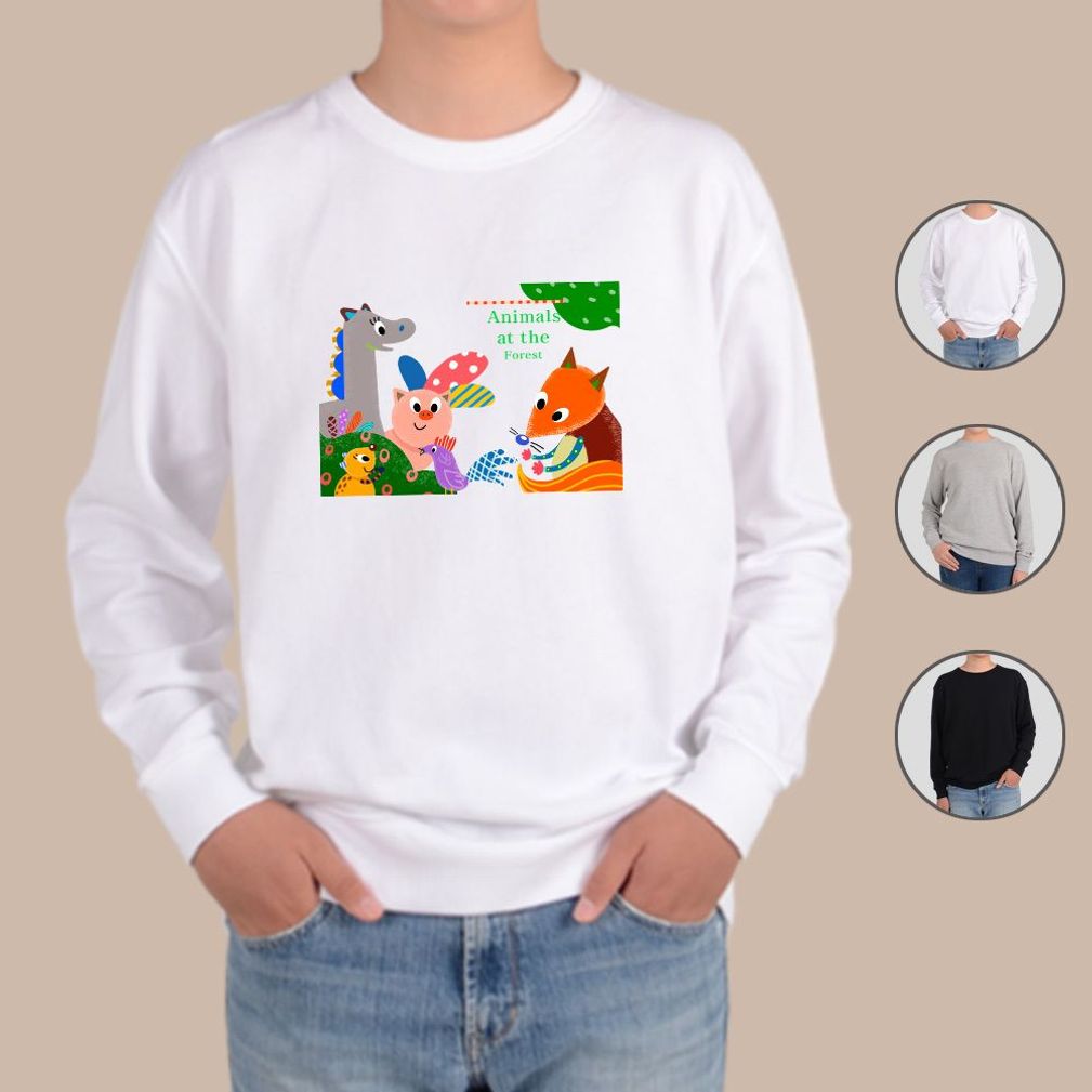 맨투맨 여우 나무 돼지 떠들석한 나만의 디자인