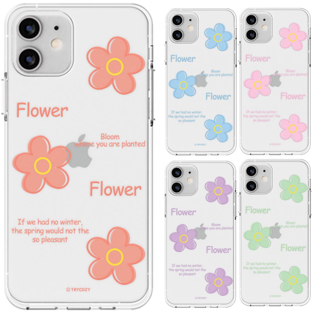 아이폰XS맥스 로맨틱 플라워 케이스 투명 슬림 젤리