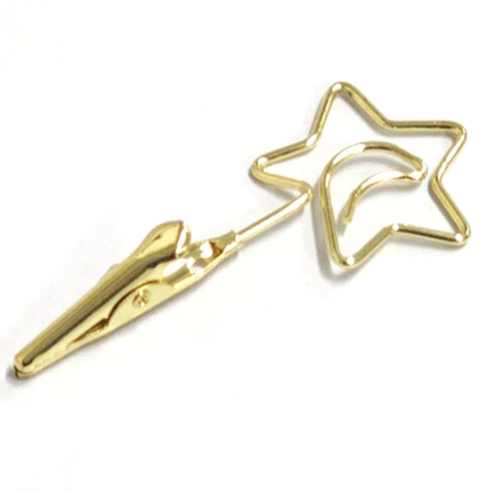 메모클립 집게형 메모지 게시판 홀더 별 골드