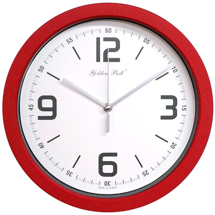 GB4645e 무소음 모던 벽시계 레드 28cm 거실 서재 침실 인테리어 국내제조