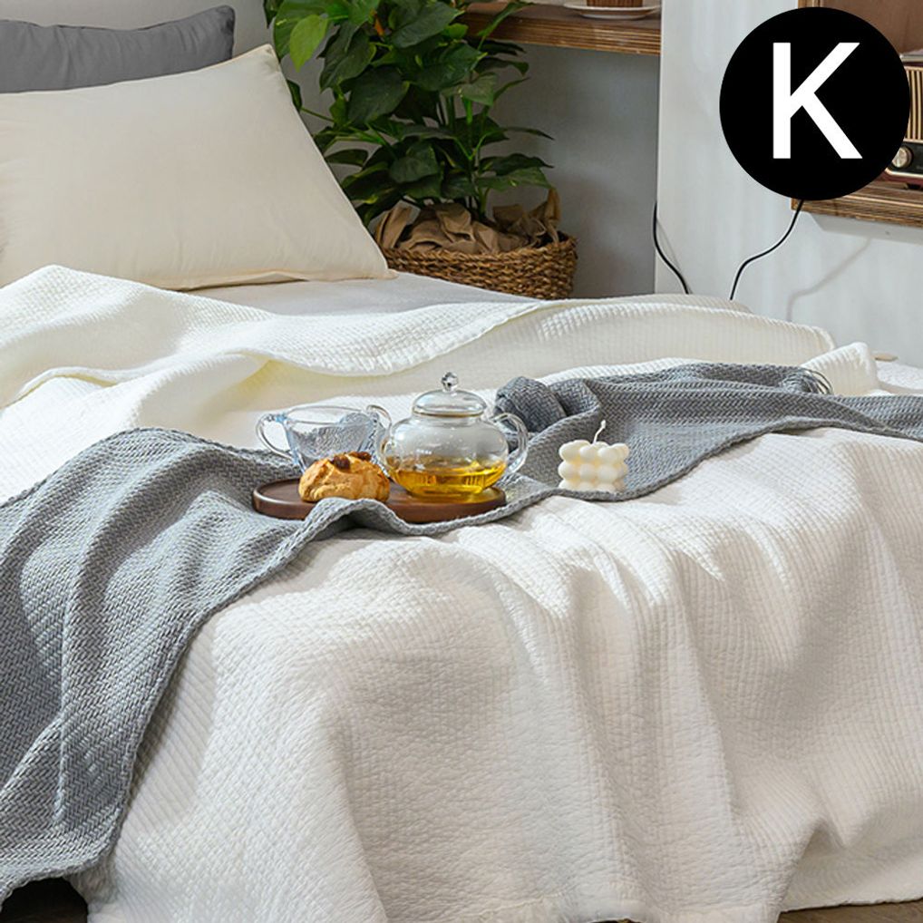 이불 순면 60수 피그먼트 워싱 스프레드 킹 K (화이트)