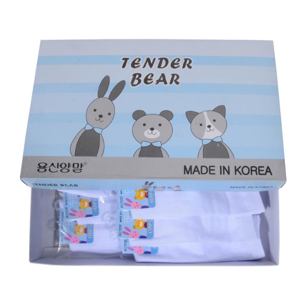 여아 아동 무지 화이트 반장 무릎 양말