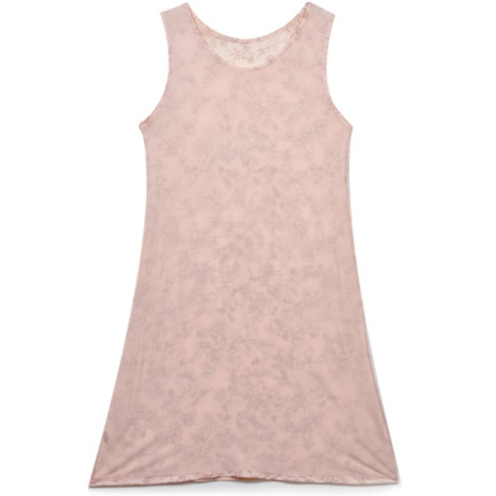 여성 인견 플라워 8부 원피스 슬립