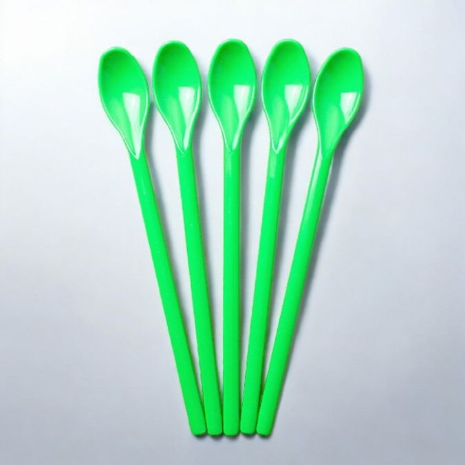 7day 5p세트 플라스틱 롱스푼(초록 노랑 오렌지랜덤)