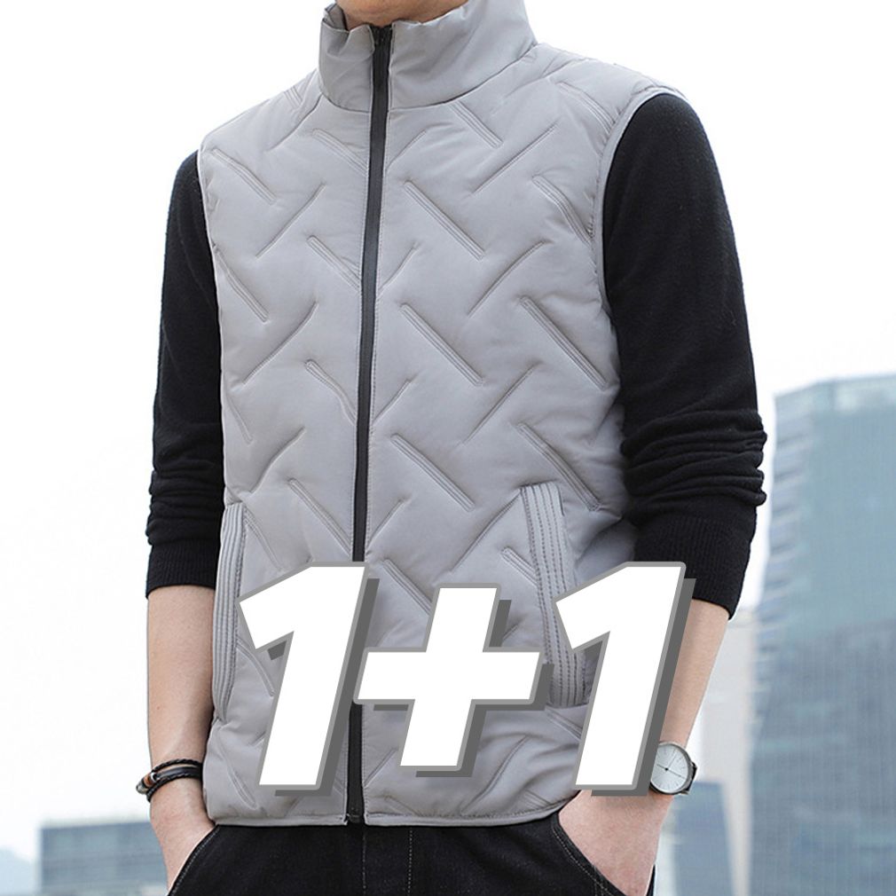 1+1 경량 누빔 조끼 남성 퀼팅 이너 다운 패딩 베스트