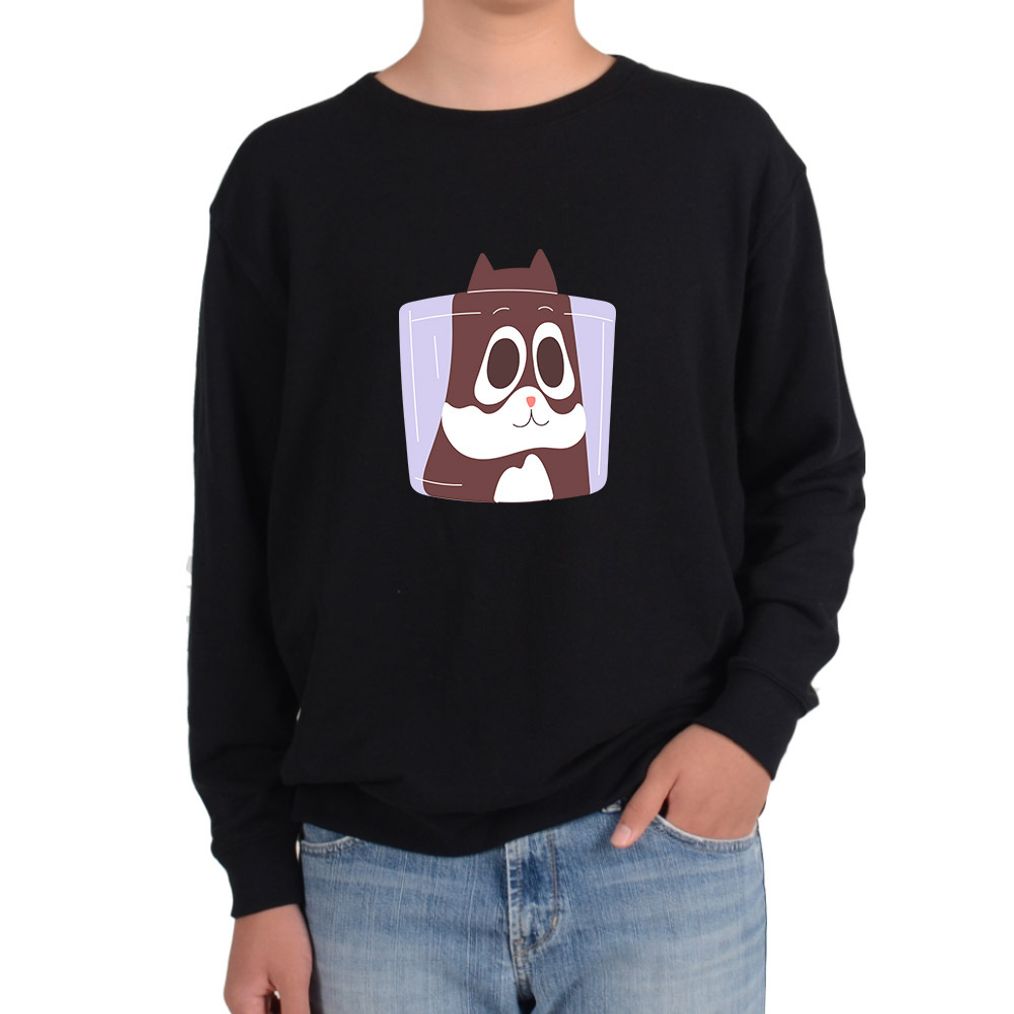 맨투맨 프린트티셔츠 강아지 당황한 얼굴 헉 허걱 정신없는 강아지 전사이즈