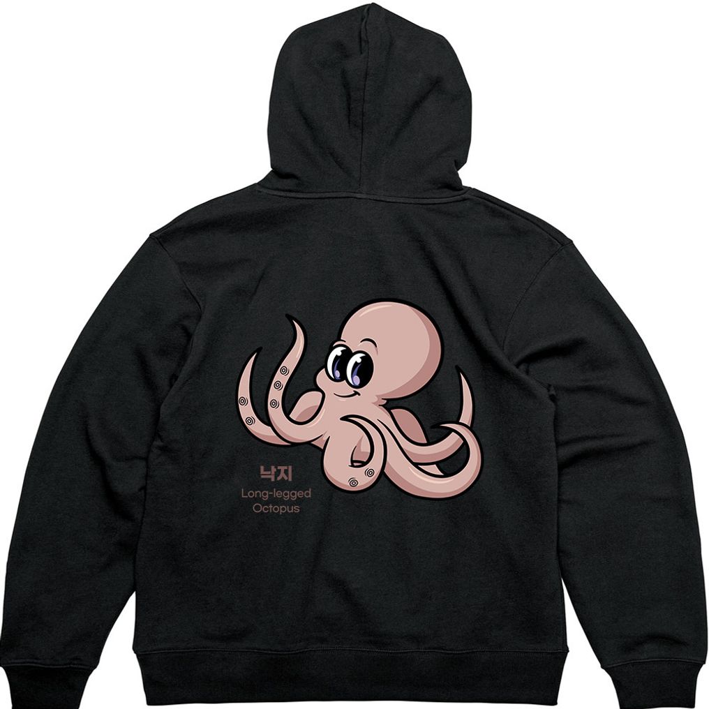 후드집업 전사이즈 뒤면 프린트티셔츠 낙지 보양식