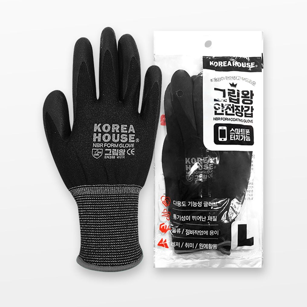 그립왕 NBR 스마트폰 터치 만능 장갑 L
