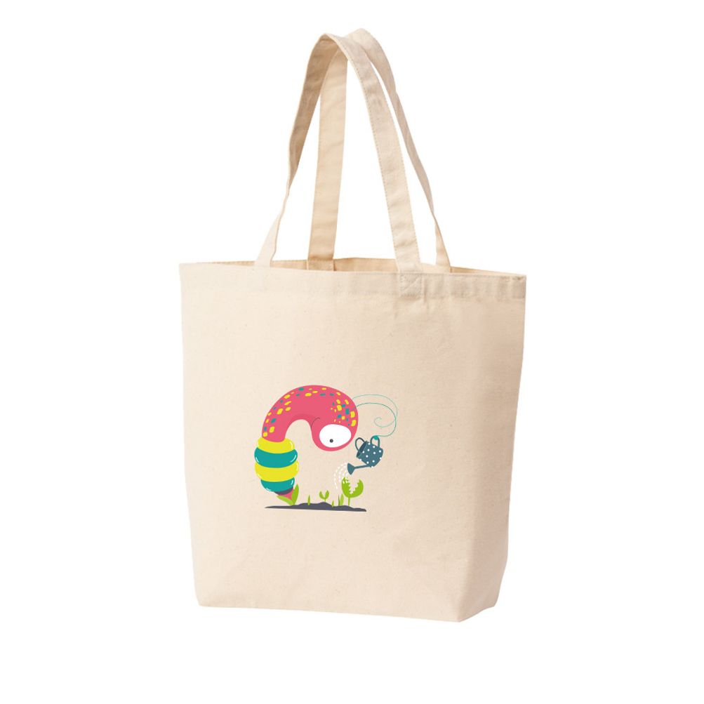 지렁이 농사 흙 밭 녹색식물 숨쉴 구멍 에코백 토트백 다양한 색상과 크기