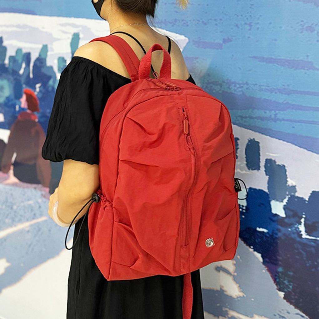 여자 학생 직장인 가방 여행 캐주얼 백팩 레드