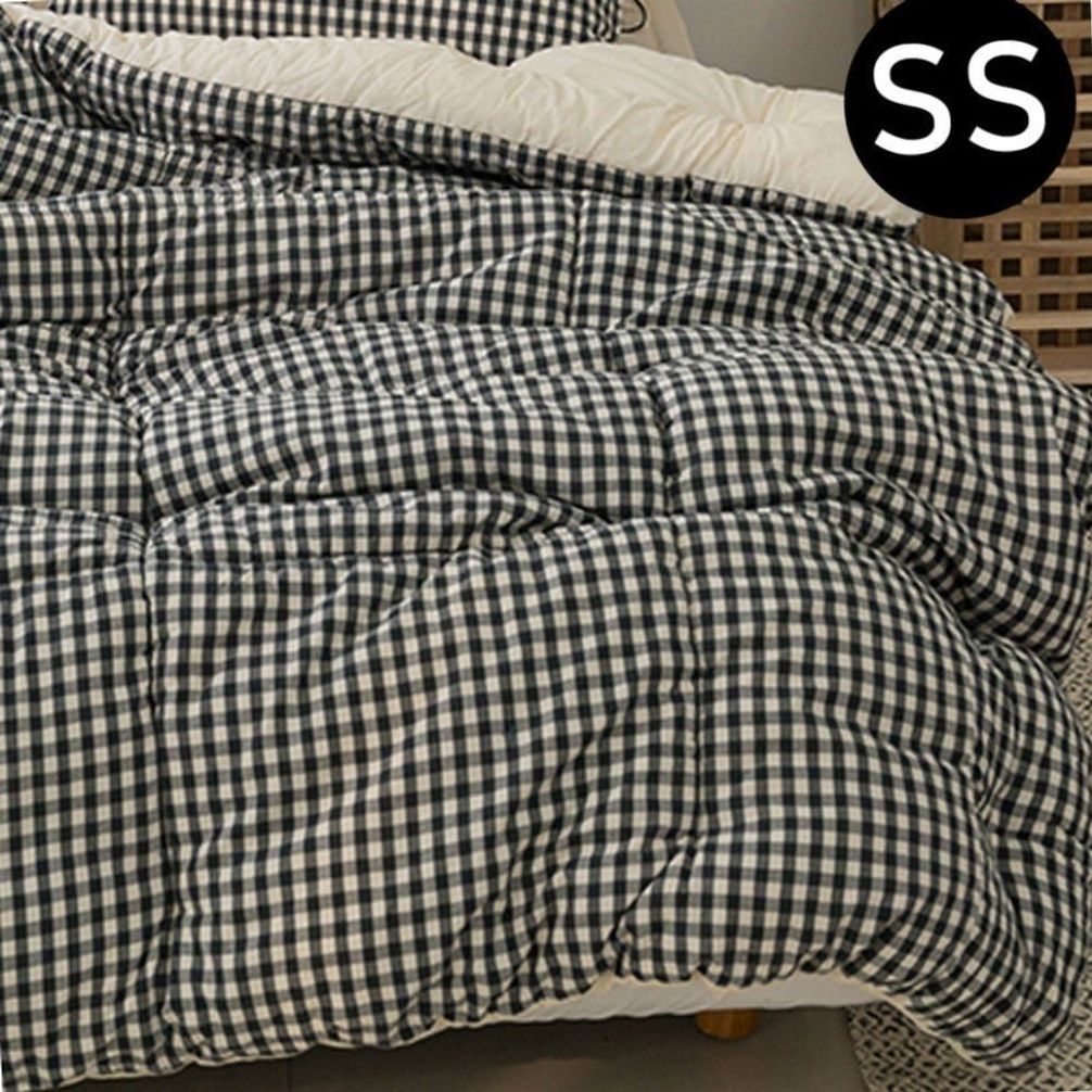 사계절냉감침구 퓨어 겨울차렵 어반체크 여름 선염 워싱 차렵이불 슈퍼 SS 블랙
