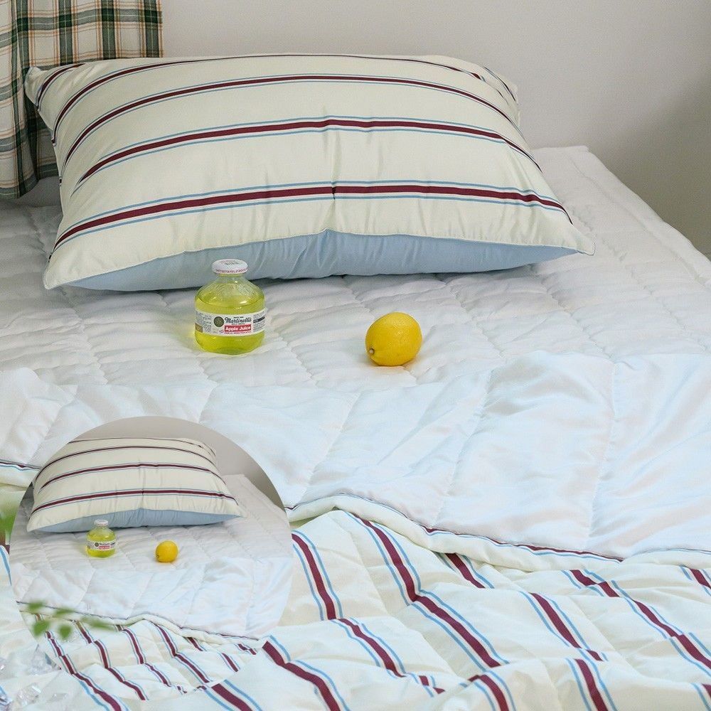 슈퍼싱글이불패드세트 침구 냉감 레트로 M2 냉감 이불 패드 베개 SS 크림 베개솜 별매