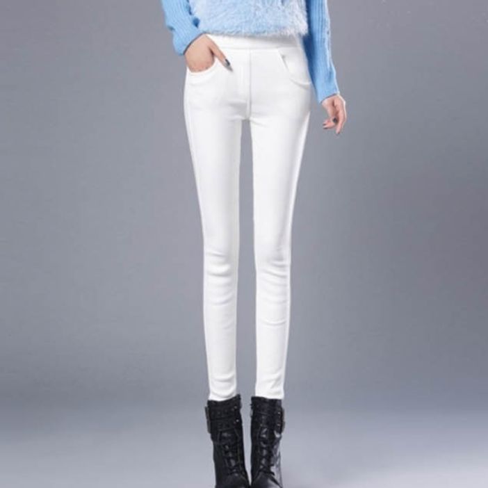 슬림핏 여성팬츠 기모 안감으로 따뜻하게 착용 가능한 밴딩 바지