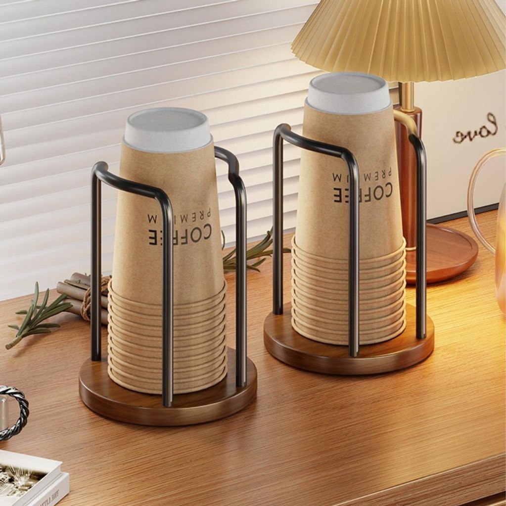 소형 우드 종이컵 거치대 일회용컵 케이스 홀더 꽂이